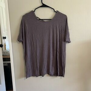 Pitaya oversized purple t-shirt with cross cross back